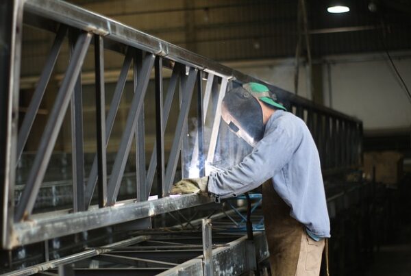 steel worker welding